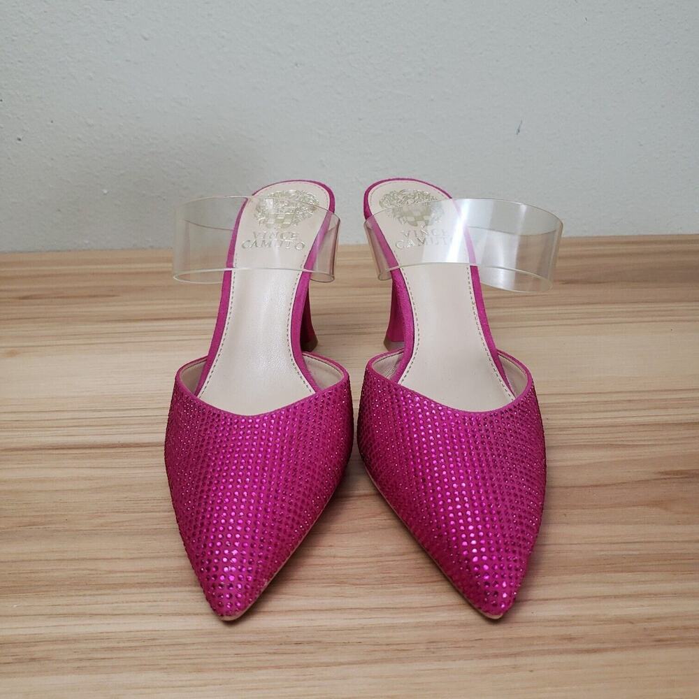 Vince Camuto Womens Kempern Pink Pointed Toe Slip On Mule Heels Size 6M - Picture 2 of 6